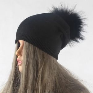 Black Pom Pom Beanie